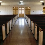 interior church rear doors view